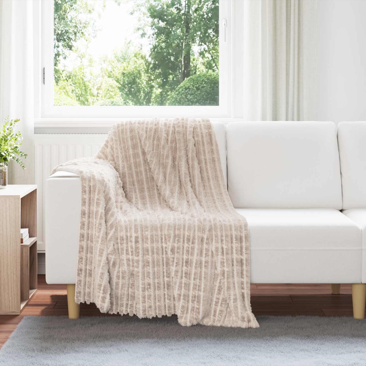 Coperta Beige 150 x 130 cm Panno
