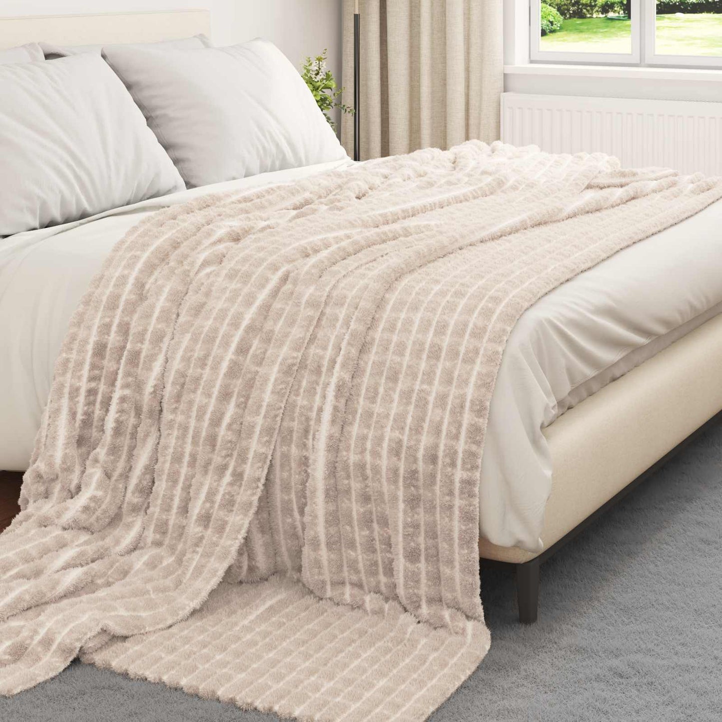 Coperta Beige 270 x 240 cm Panno