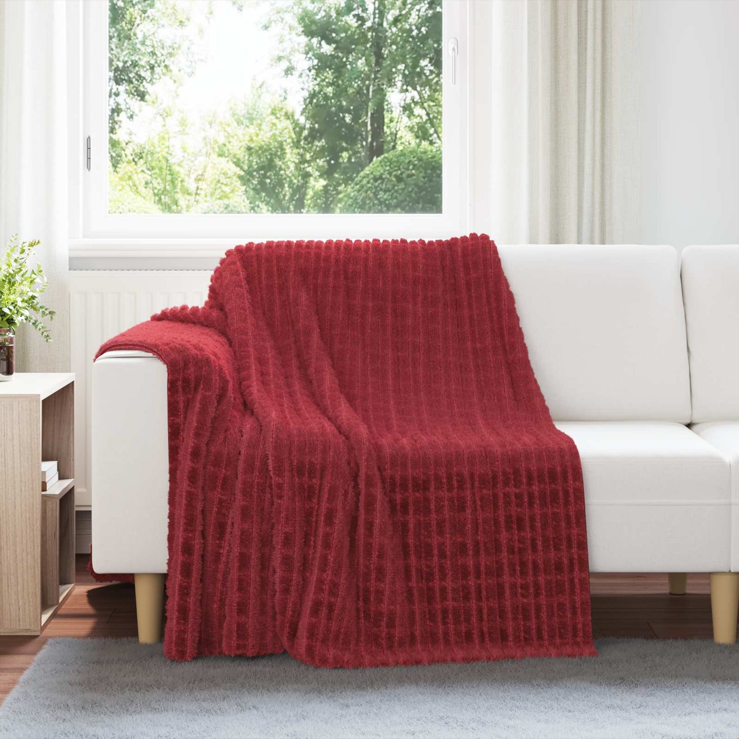 Coperta Rosso Bordeaux 200 x 150 cm Panno