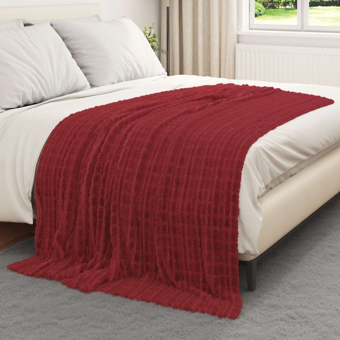 Coperta Rosso Bordeaux 200 x 150 cm Panno