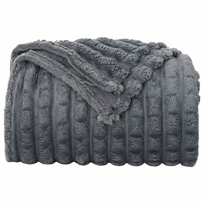 Coperte da Pile 6 pcs Grigio scuro 270 x 240 cm Panno