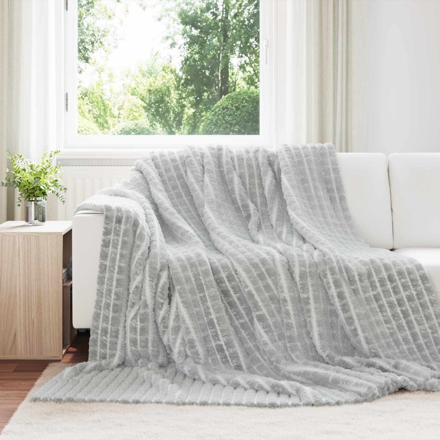 Coperte da Pile 6 pcs Grigio 240 x 220 cm Panno