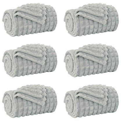 Coperte da Pile 6 pcs Grigio 240 x 220 cm Panno