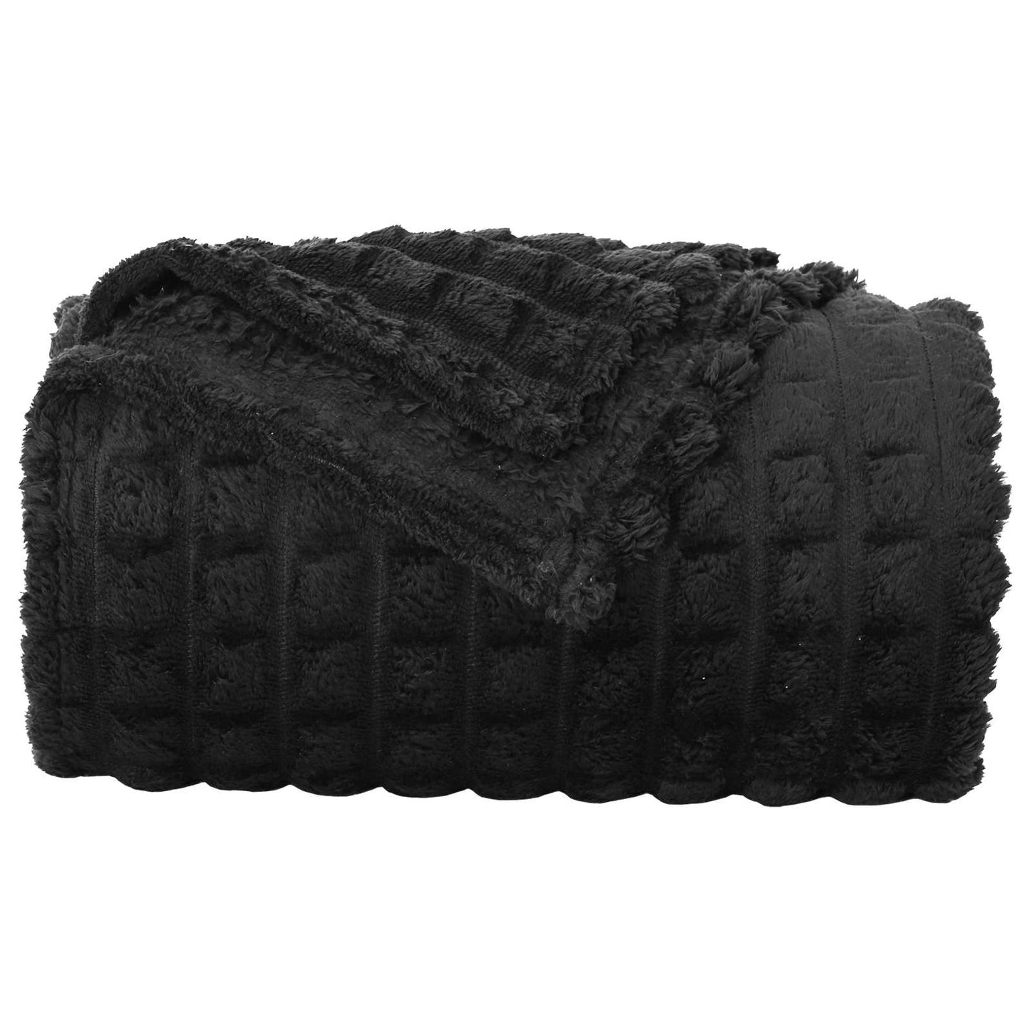 Coperte da Pile 6 pcs Nero 200 x 150 cm Panno
