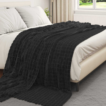 Coperte da Pile 6 pcs Nero 240 x 220 cm Panno