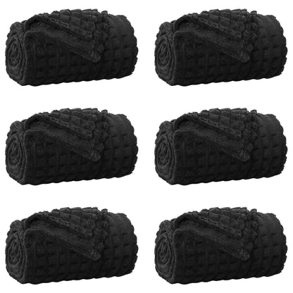 Coperte da Pile 6 pcs Nero 270 x 240 cm Panno