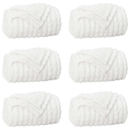 Coperte da Pile 6 pcs Bianco 240 x 220 cm Panno