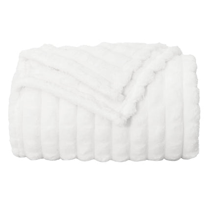 Coperte da Pile 6 pcs Bianco 240 x 220 cm Panno