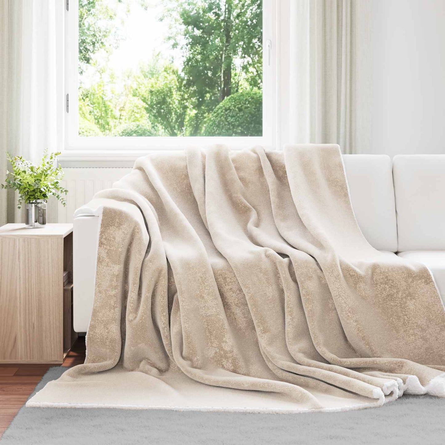 Coperta Beige 220 x 240 cm Panno