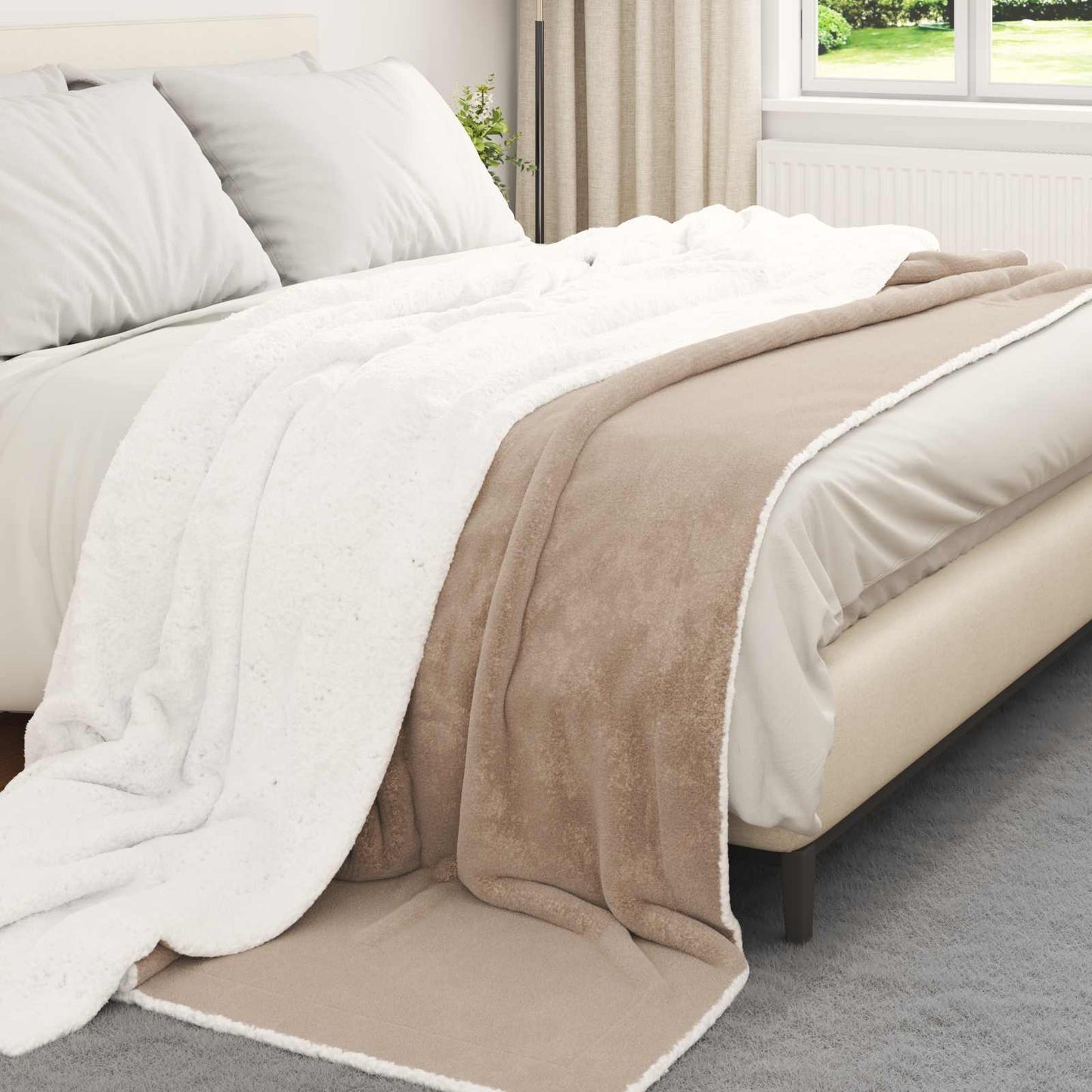 Coperta Cammello 240 x 270 cm Panno