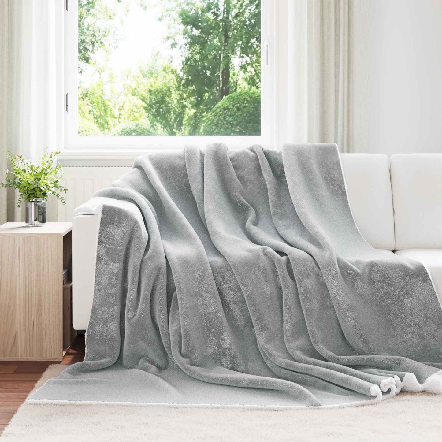 Coperta Grigio 220 x 240 cm Panno