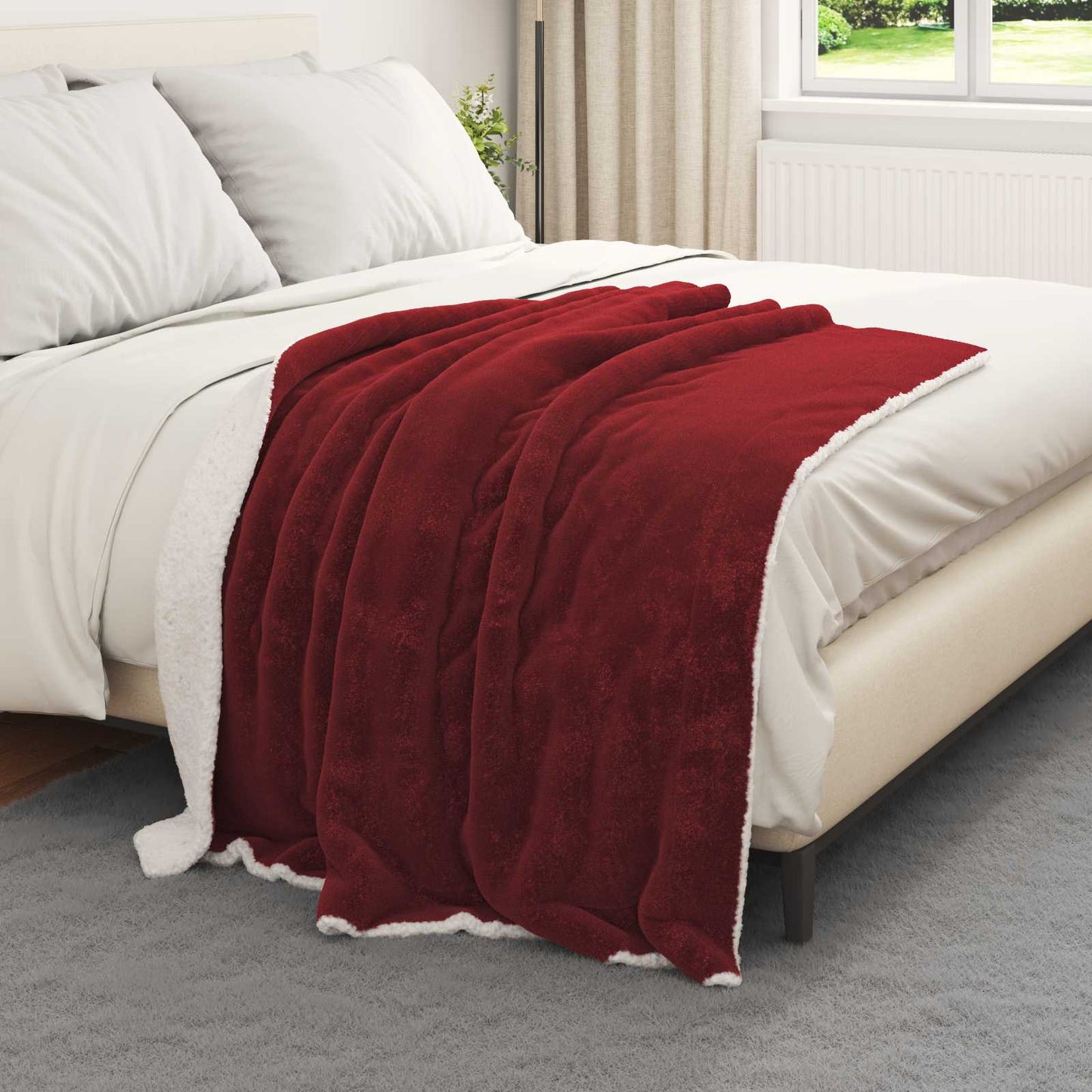 Coperta Rosso Bordeaux 130 x 150 cm Panno