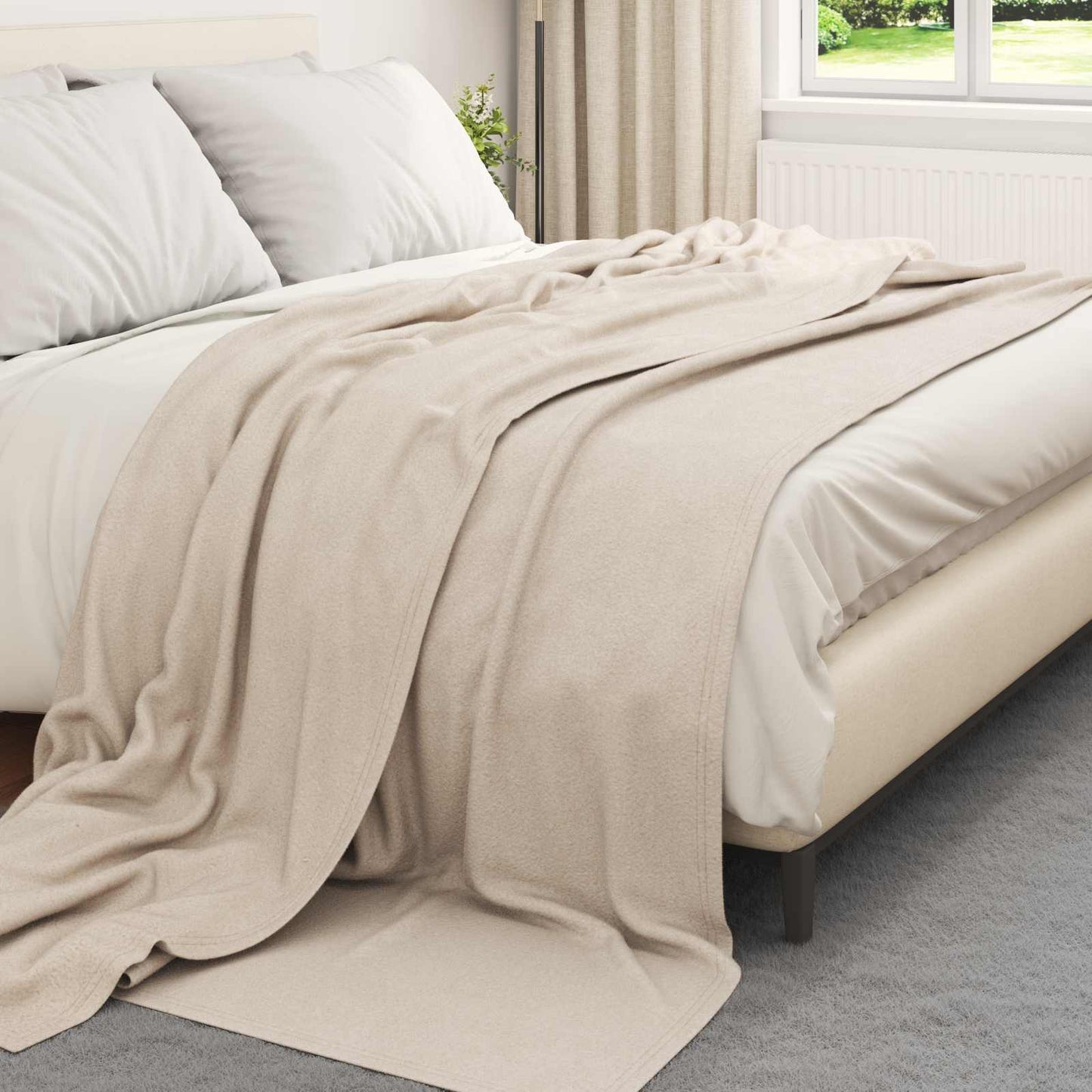 Coperta Beige 240 x 220 cm Panno