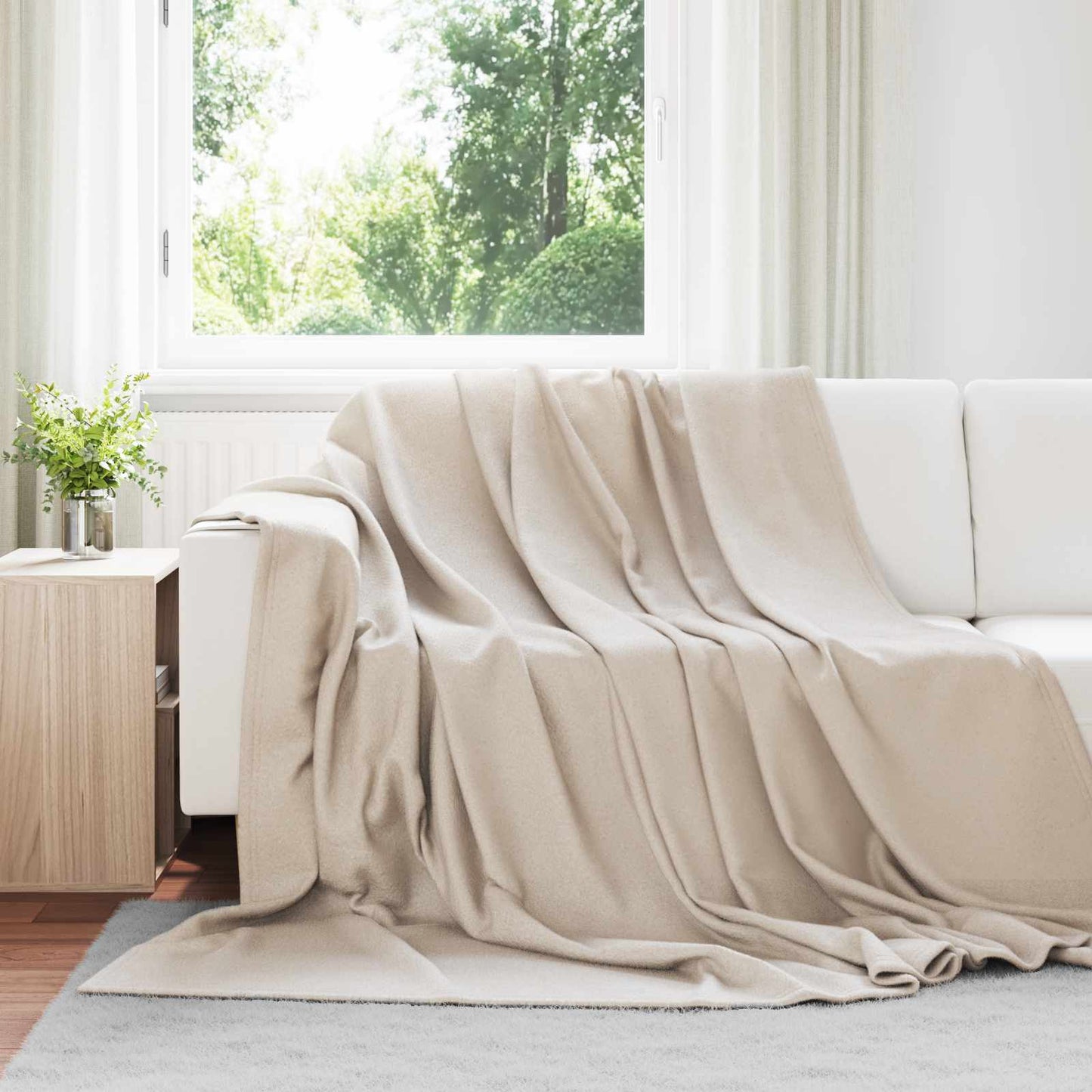 Coperta Beige 270 x 240 cm Panno