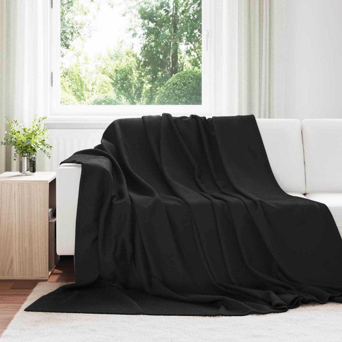 Coperta Nero 240 x 220 cm Panno