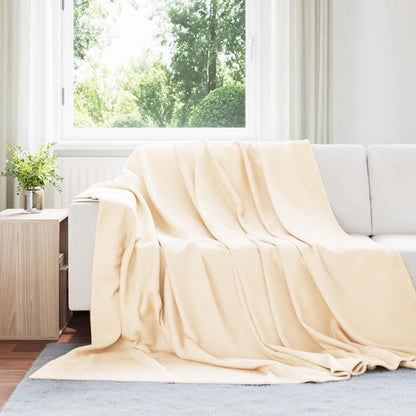 Coperta Crema 240 x 220 cm Panno