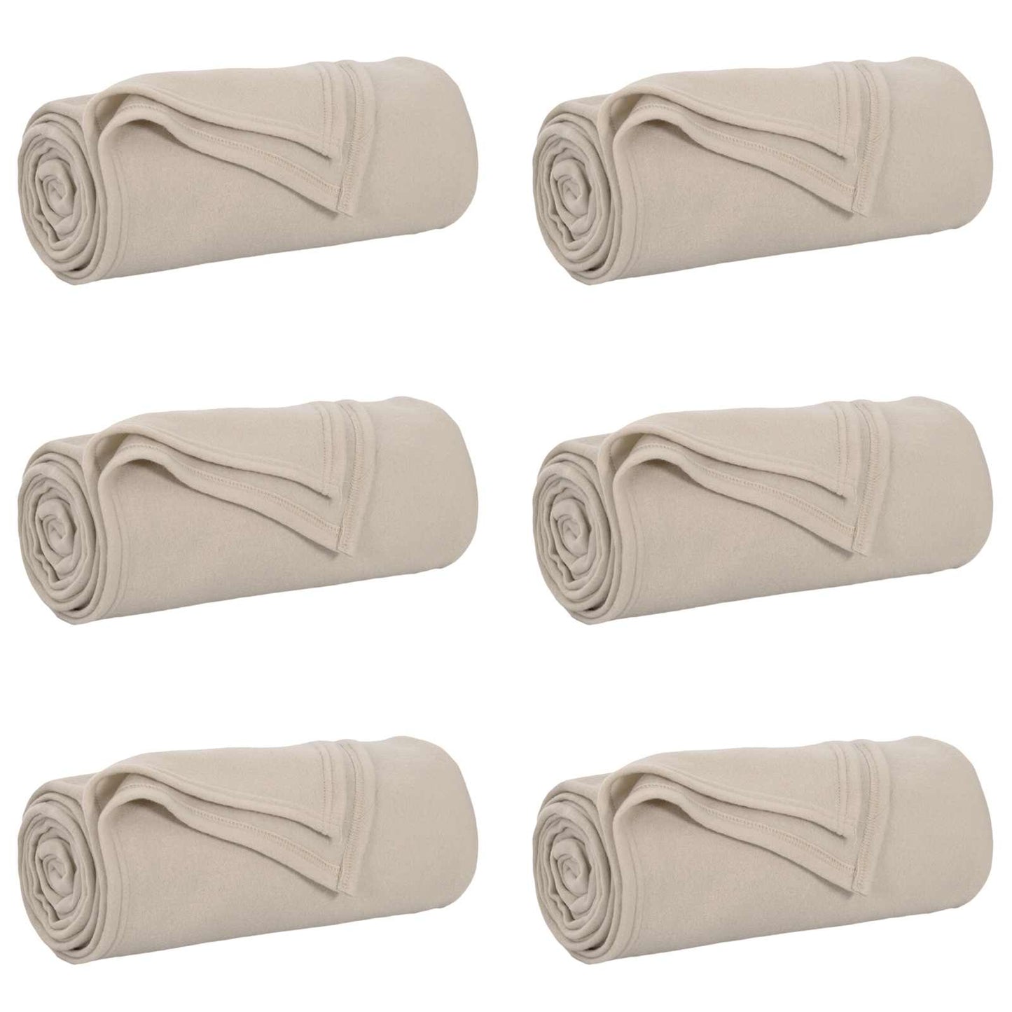 Coperte da Pile 6 pcs Beige 200 x 150 cm Panno