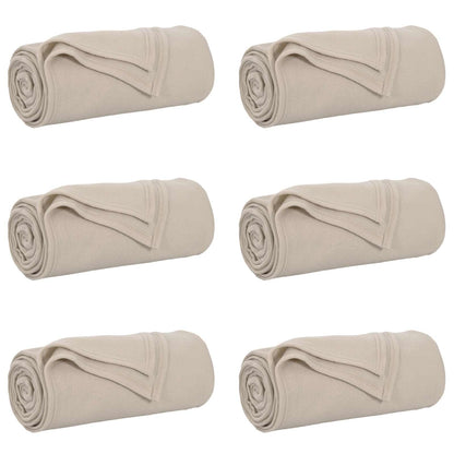 Coperte da Pile 6 pcs Beige 200 x 150 cm Panno