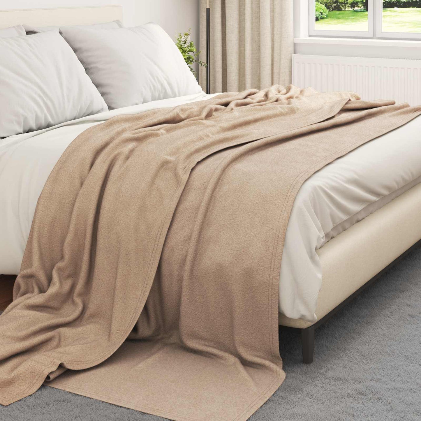 Coperte da Pile 6 pcs Cammello 240 x 220 cm Panno