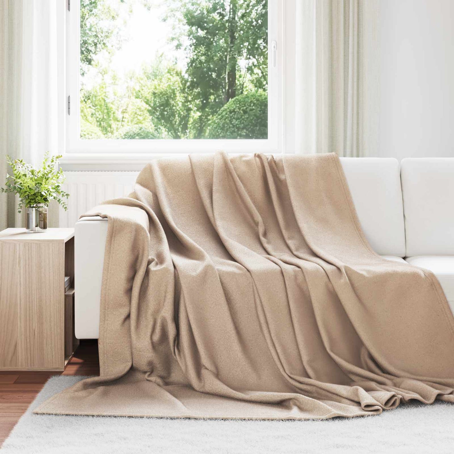 Coperte da Pile 6 pcs Cammello 270 x 240 cm Panno