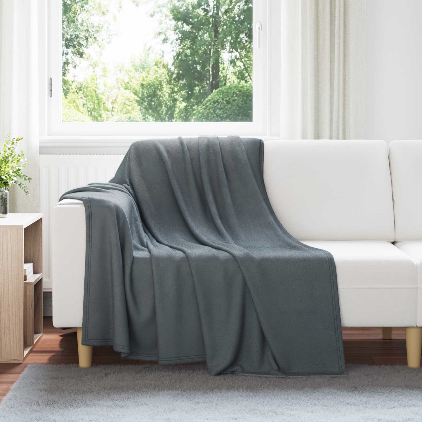 Coperte da Pile 6 pcs Grigio scuro 200 x 150 cm Panno