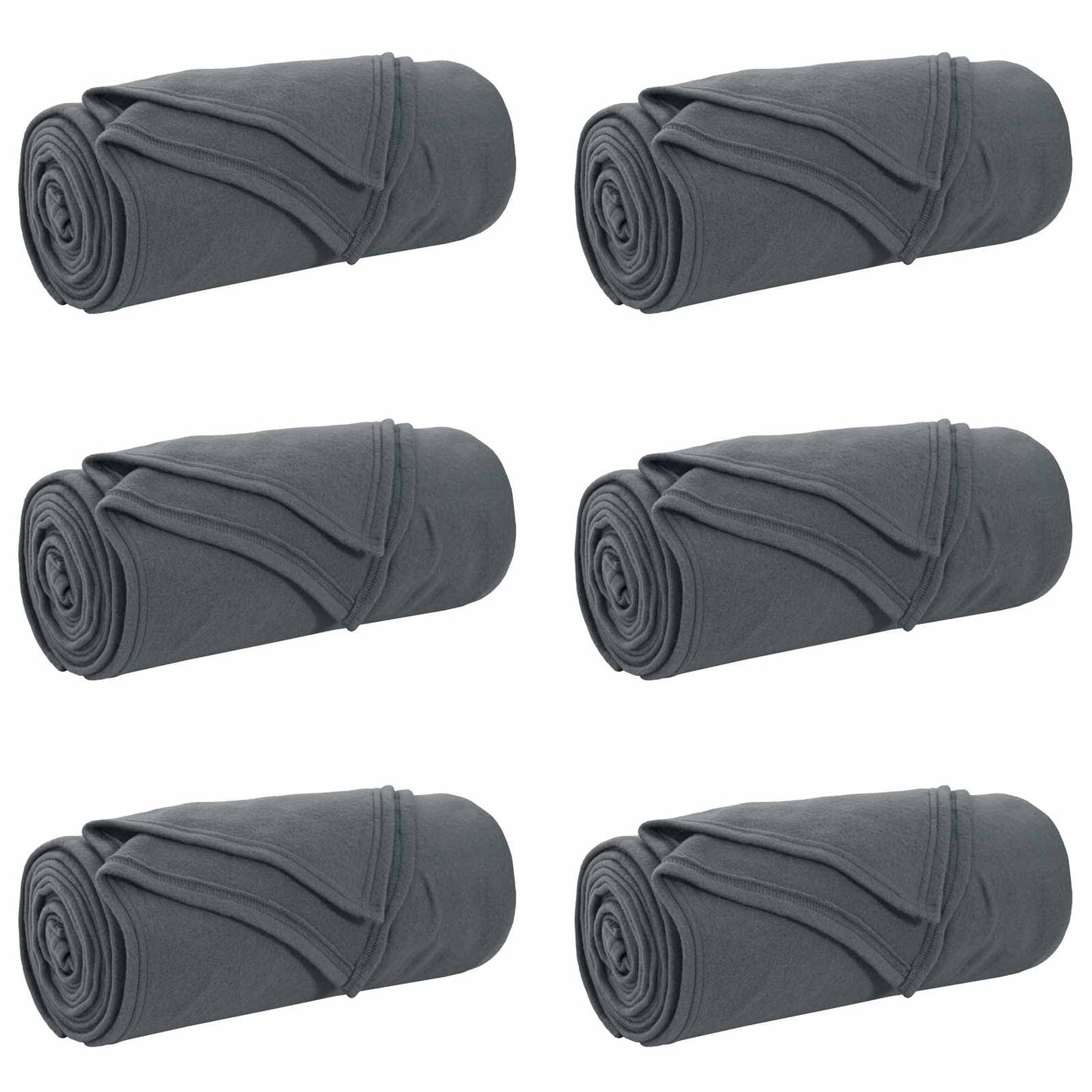 Coperte da Pile 6 pcs Grigio scuro 270 x 240 cm Panno