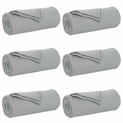 Coperte da Pile 6 pcs Grigio 170 x 130 cm Panno