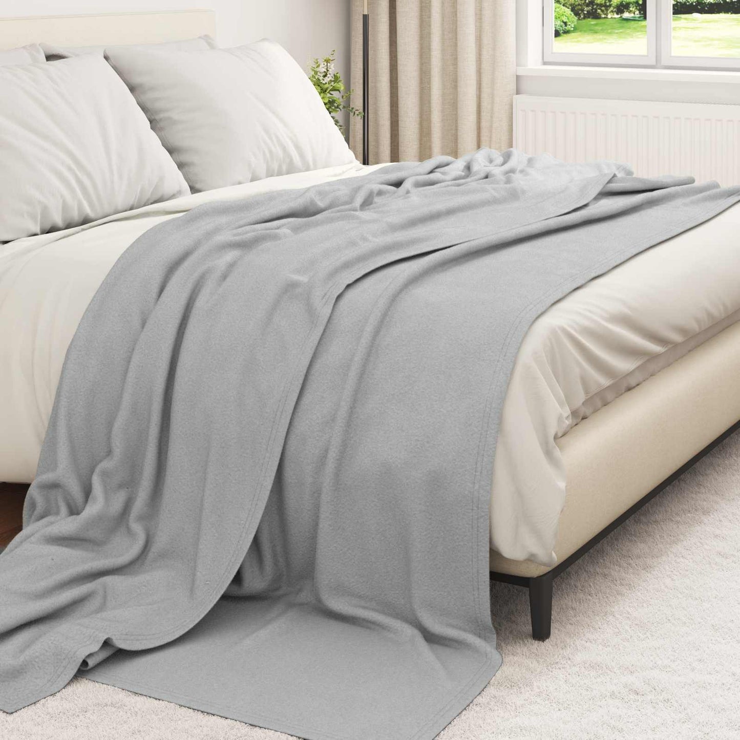 Coperte da Pile 6 pcs Grigio 240 x 220 cm Panno
