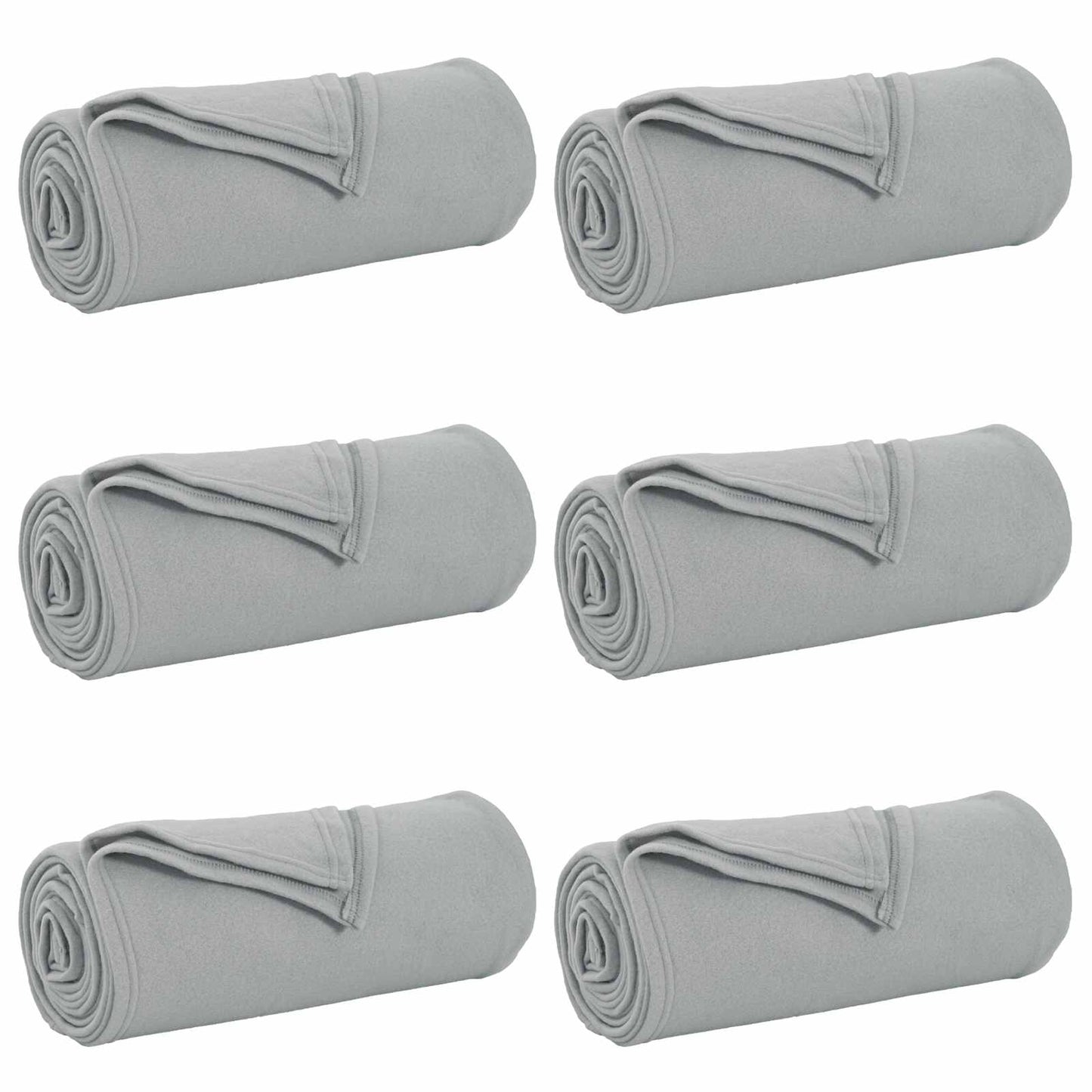Coperte da Pile 6 pcs Grigio 240 x 220 cm Panno