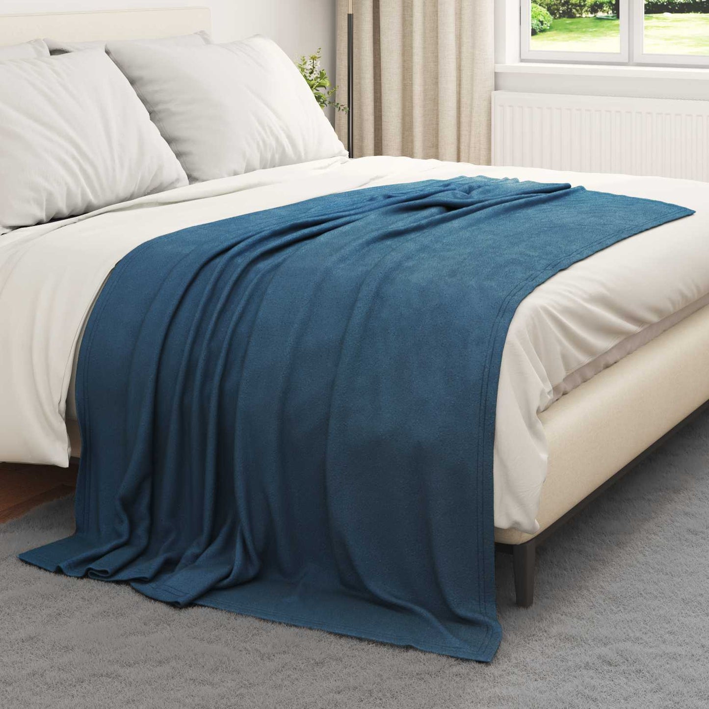 Coperte da Pile 6 pcs Blu navy 200 x 150 cm Panno