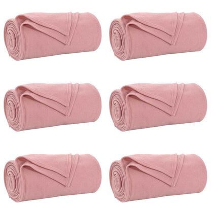 Coperte da Pile 6 pcs Rosa 200 x 150 cm Panno