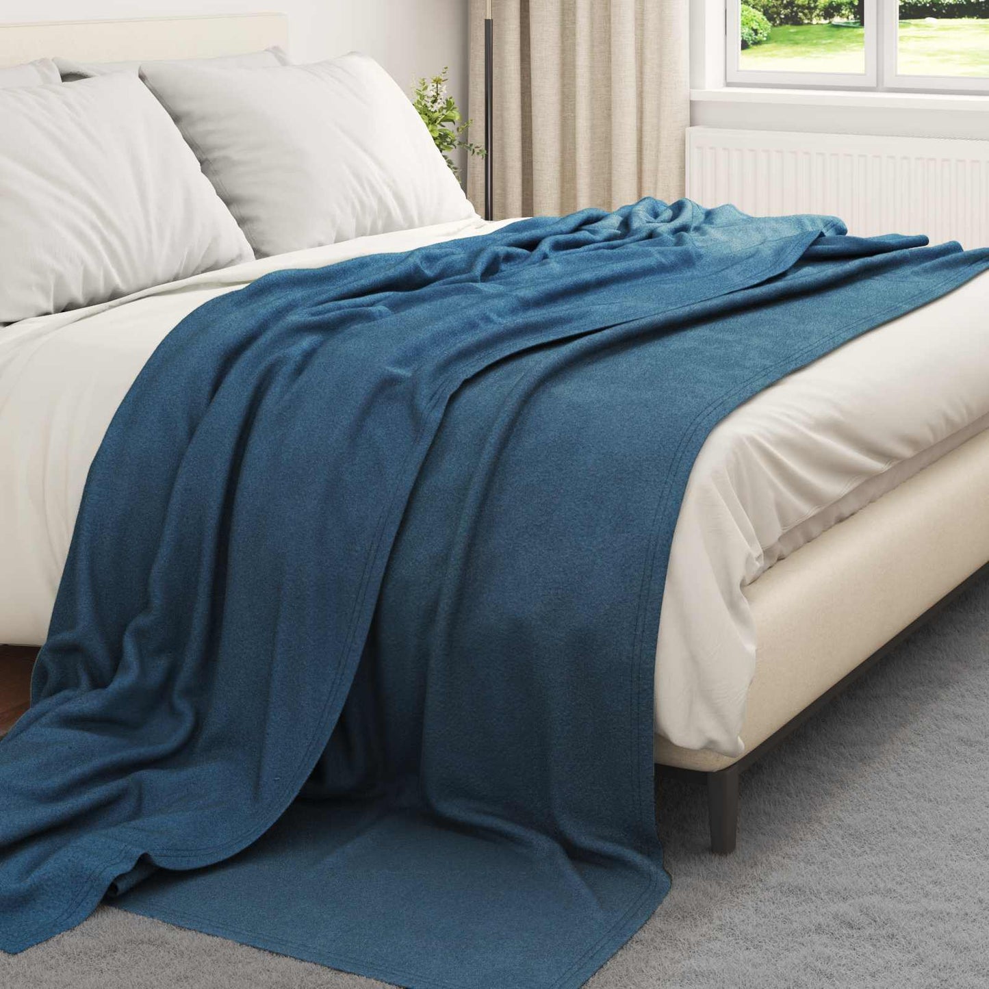 Coperte da Pile 24 pcs Blu navy 270 x 240 cm Panno
