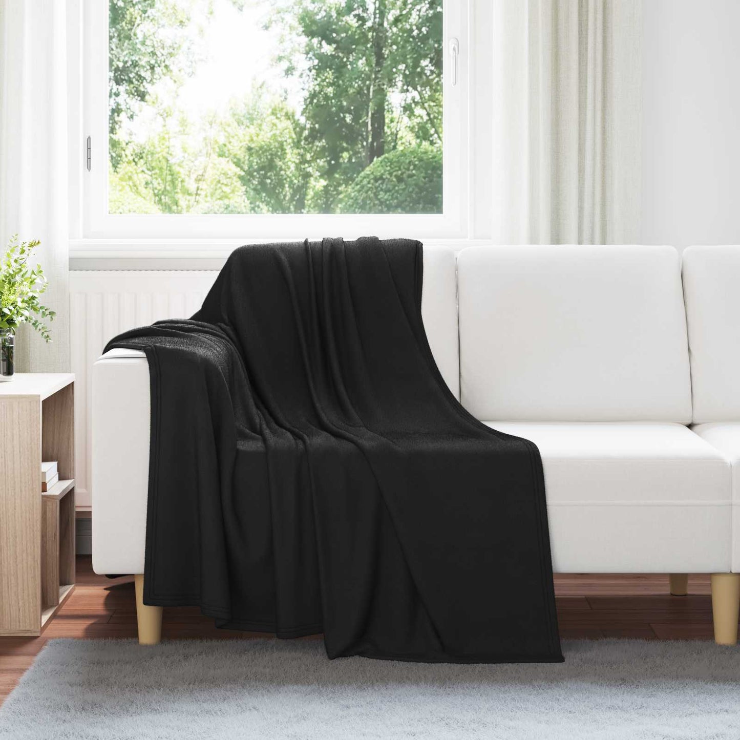 Coperte da Pile 24 pcs Nero 170 x 130 cm Panno