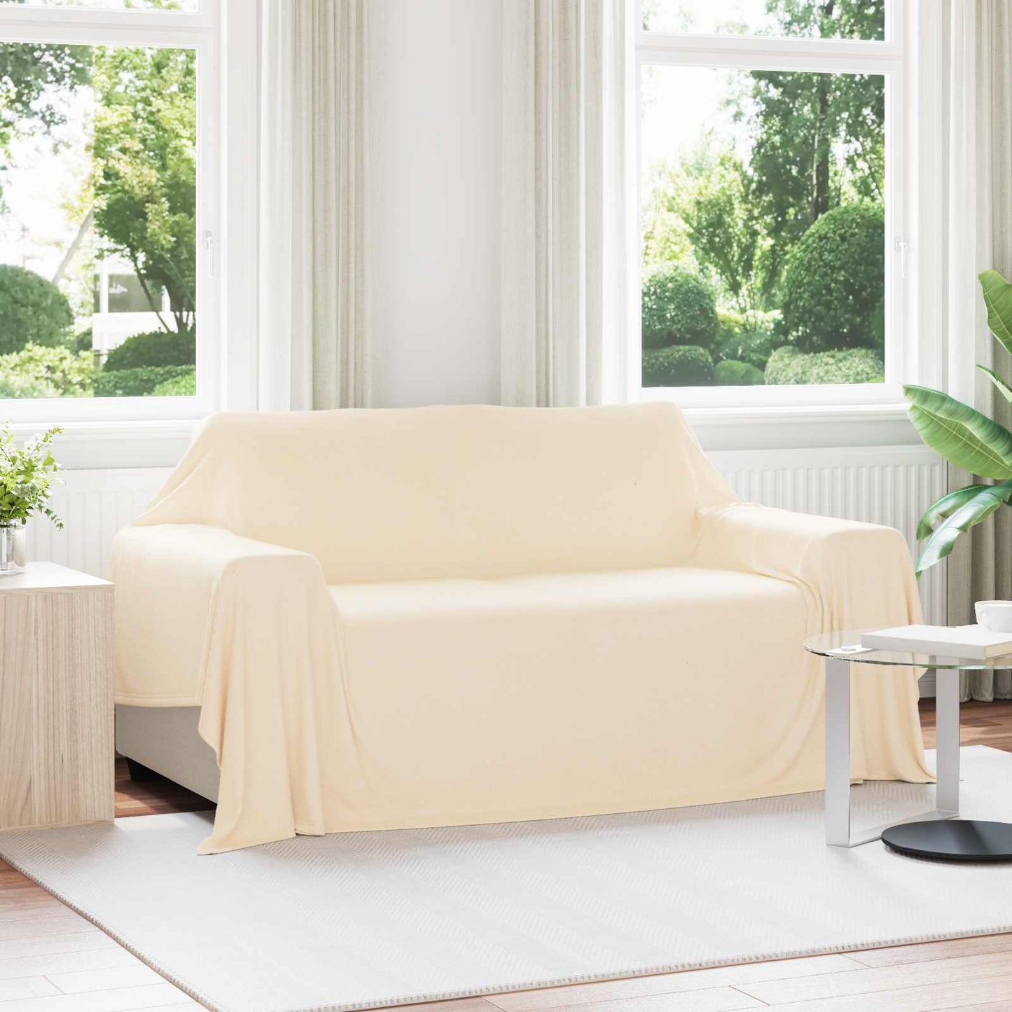 Coperta Crema 280 x 210 cm Panno