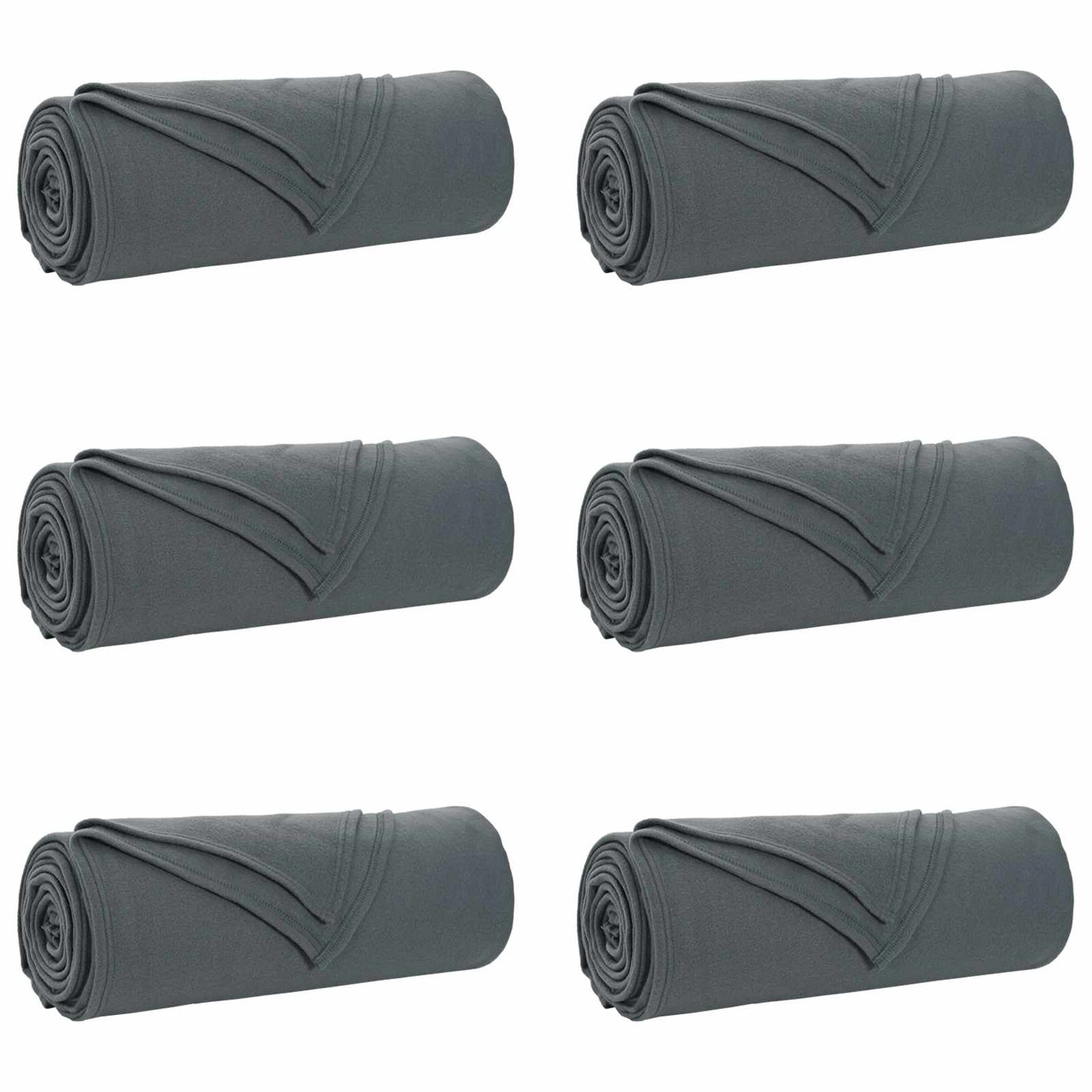 Coperte da Pile 6 pcs Grigio scuro 210 x 140 cm Panno