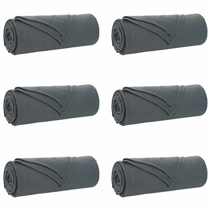 Coperte da Pile 6 pcs Grigio scuro 210 x 140 cm Panno