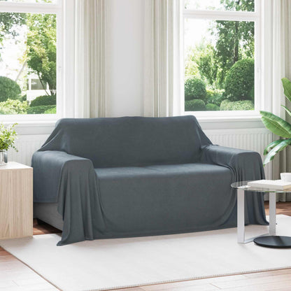 Coperte da Pile 6 pcs Grigio scuro 280 x 210 cm Panno
