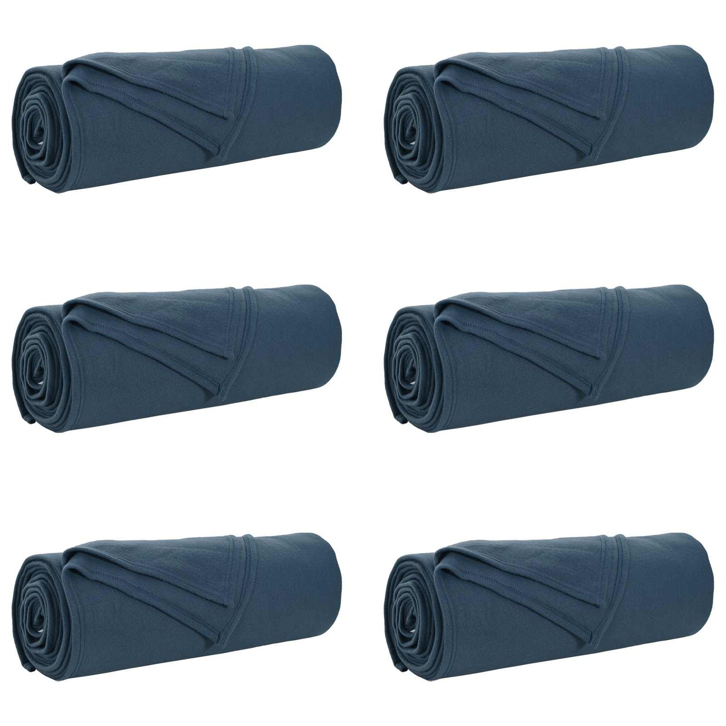 Coperte da Pile 6 pcs Blu navy 350 x 270 cm Panno