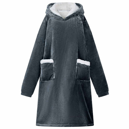 Felpa coperta Blu navy L Pile e Flanella