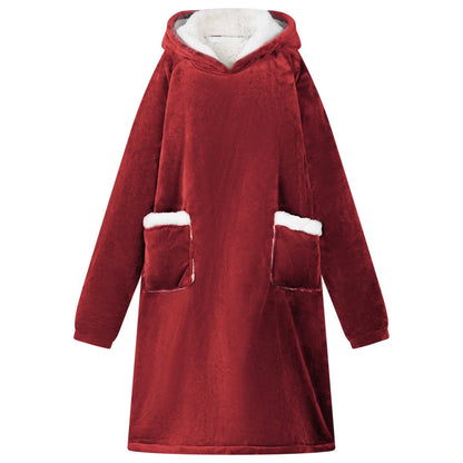 Felpa coperta Rosso Bordeaux M Pile e Flanella