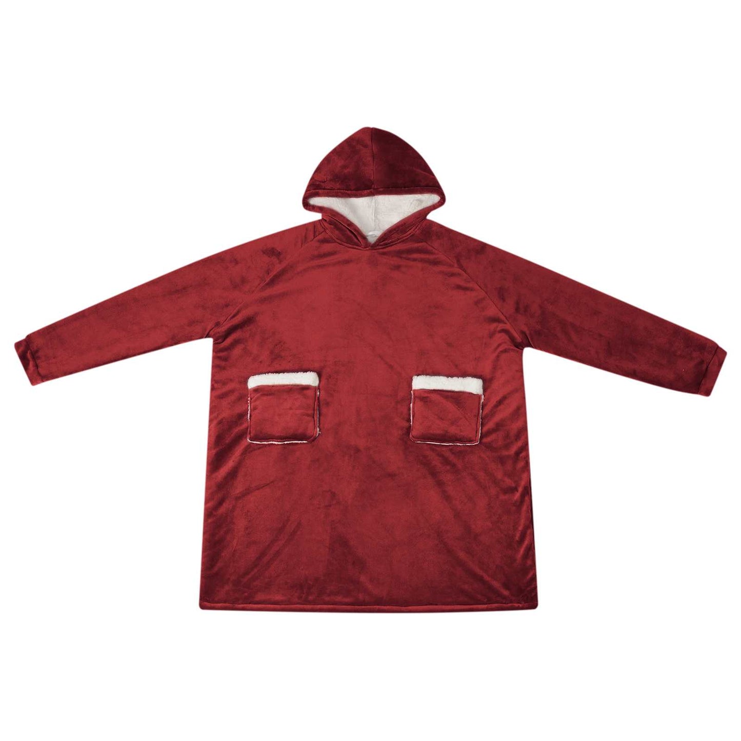 Felpa coperta Rosso Bordeaux M Pile e Flanella