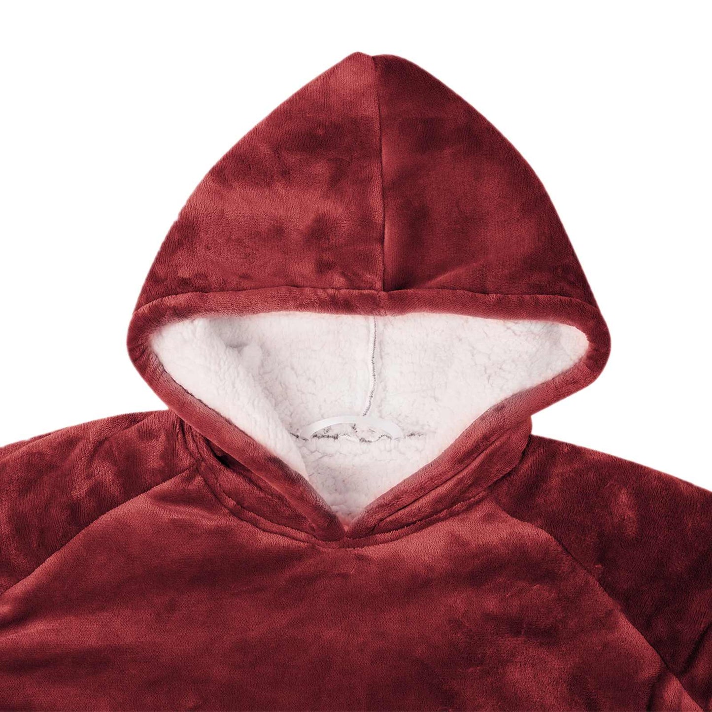 Felpa coperta Rosso Bordeaux L Pile e Flanella