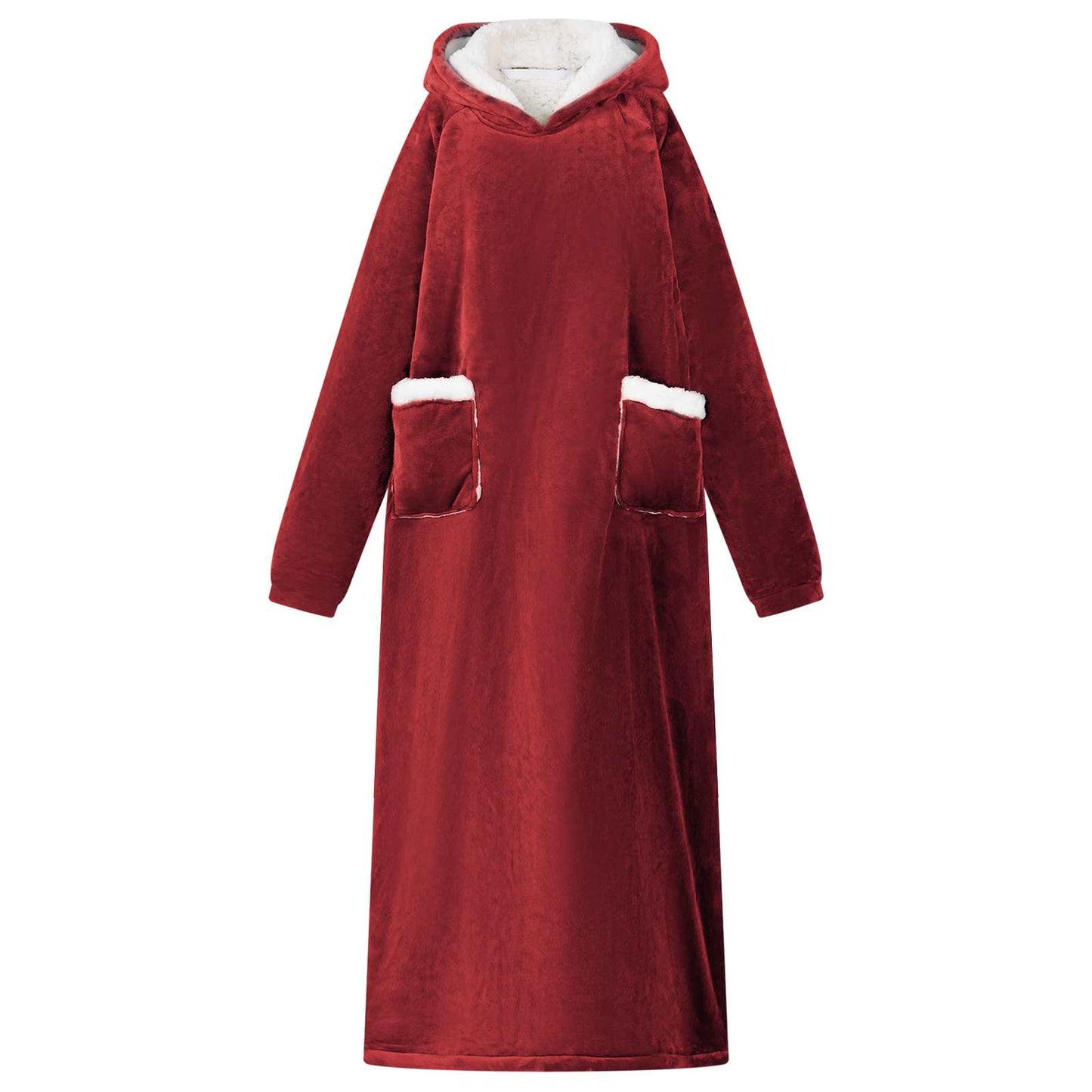 Felpa coperta Rosso Bordeaux L Pile e Flanella
