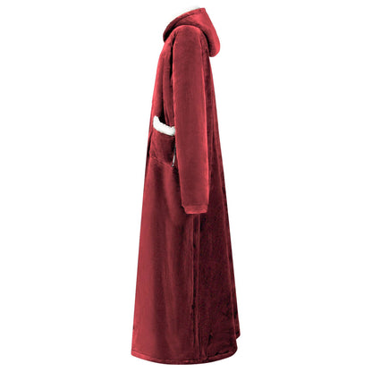 Felpa coperta Rosso Bordeaux L Pile e Flanella