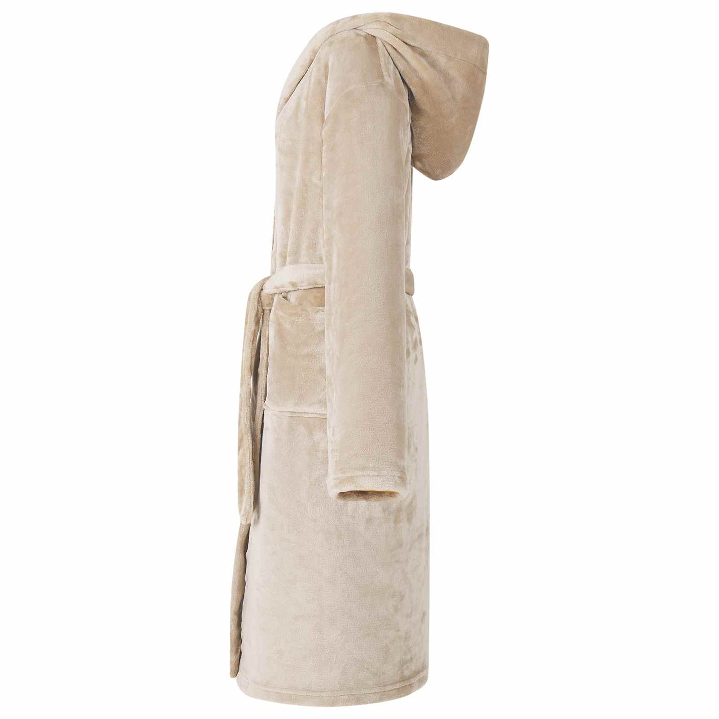 Accappatoio con Cappuccio Beige m Flanella