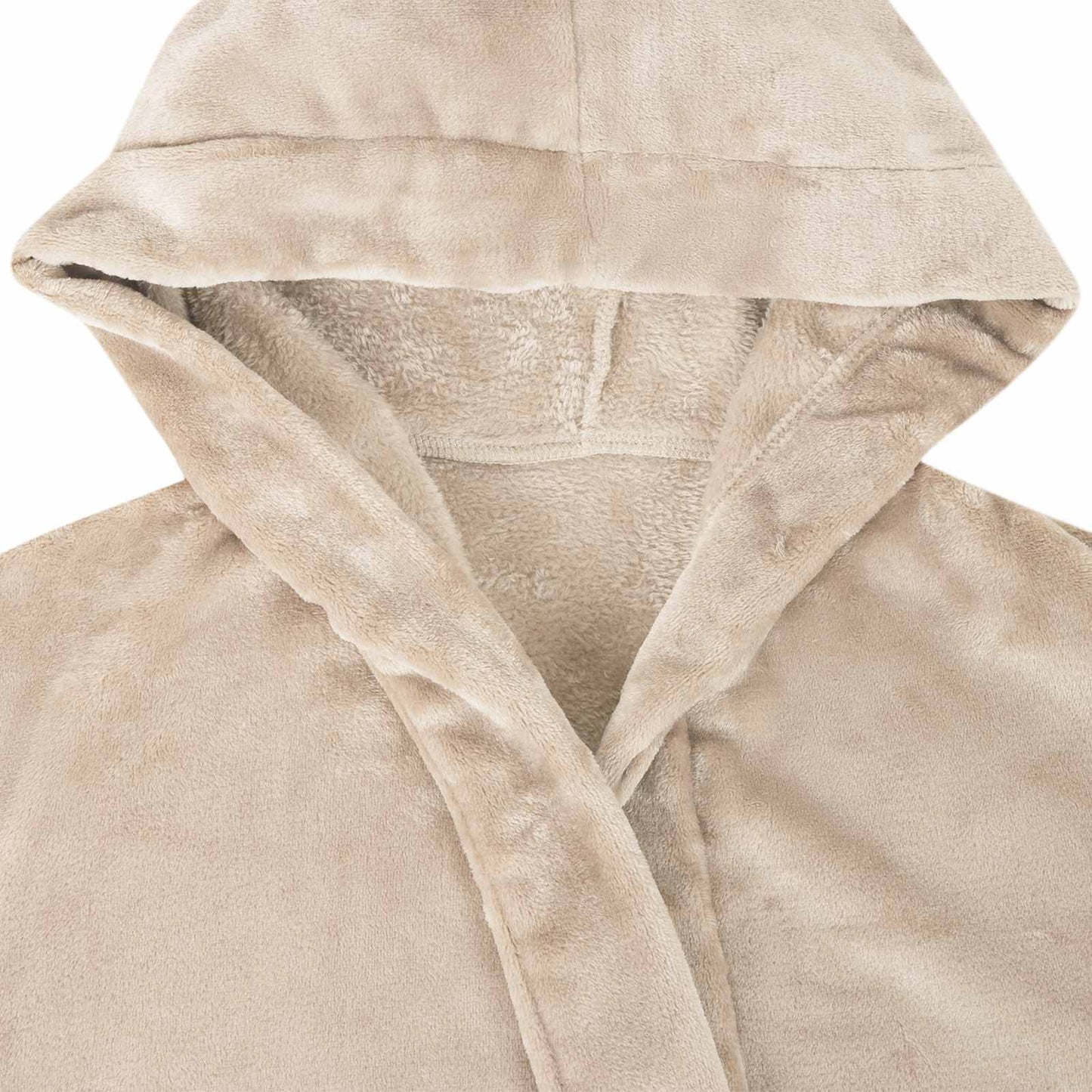 Accappatoio con Cappuccio Beige l Flanella