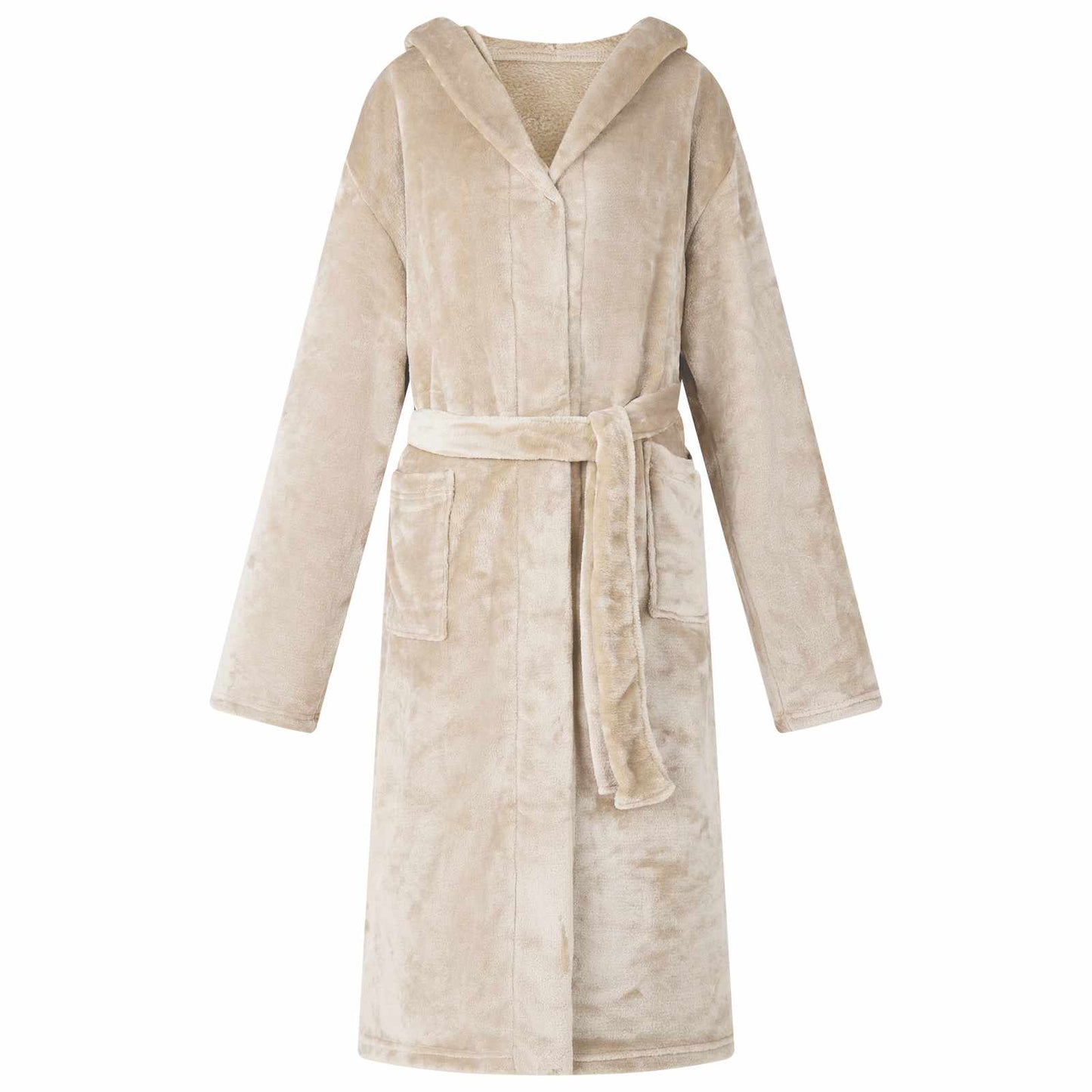 Accappatoio con Cappuccio Beige xl Flanella