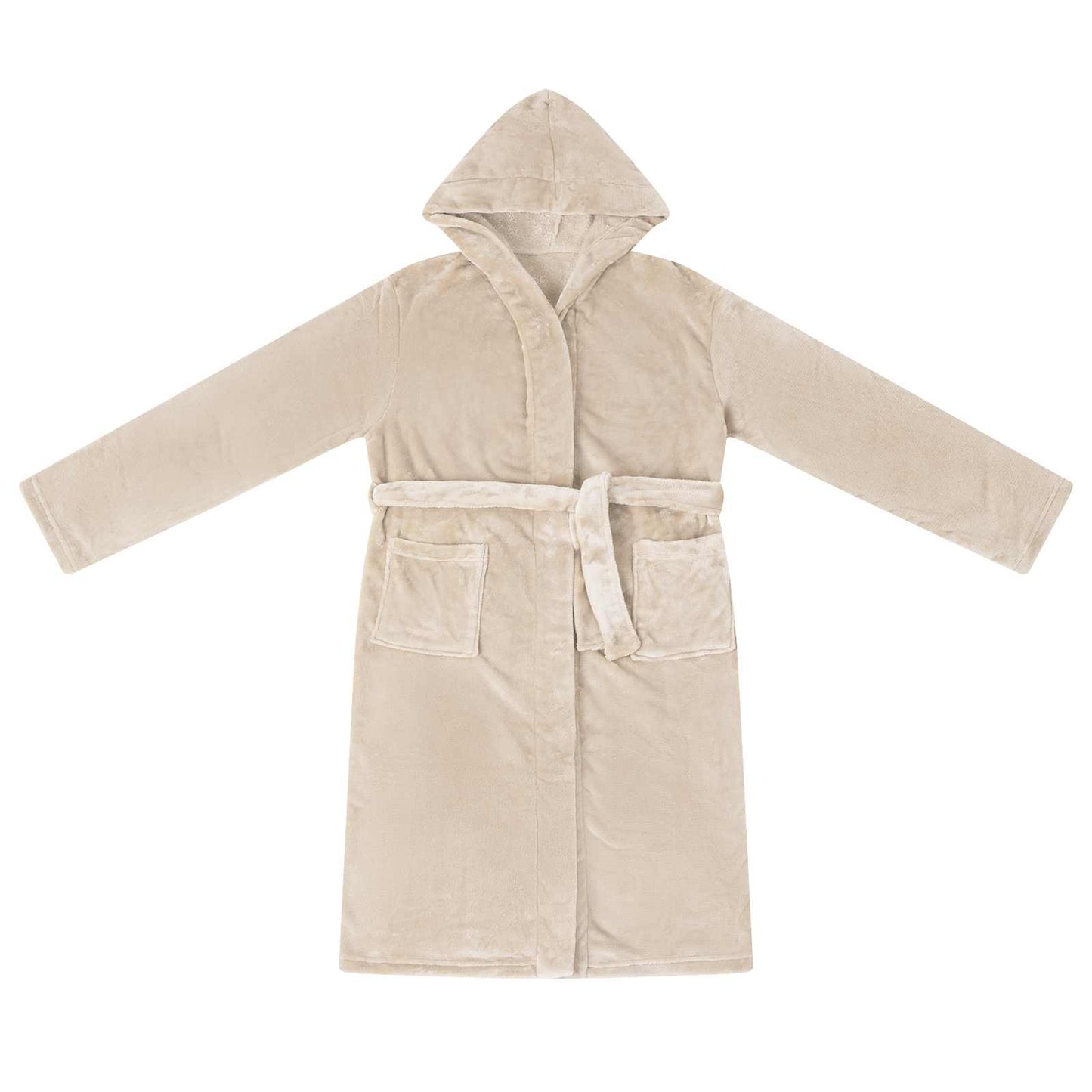 Accappatoio con Cappuccio Beige xl Flanella