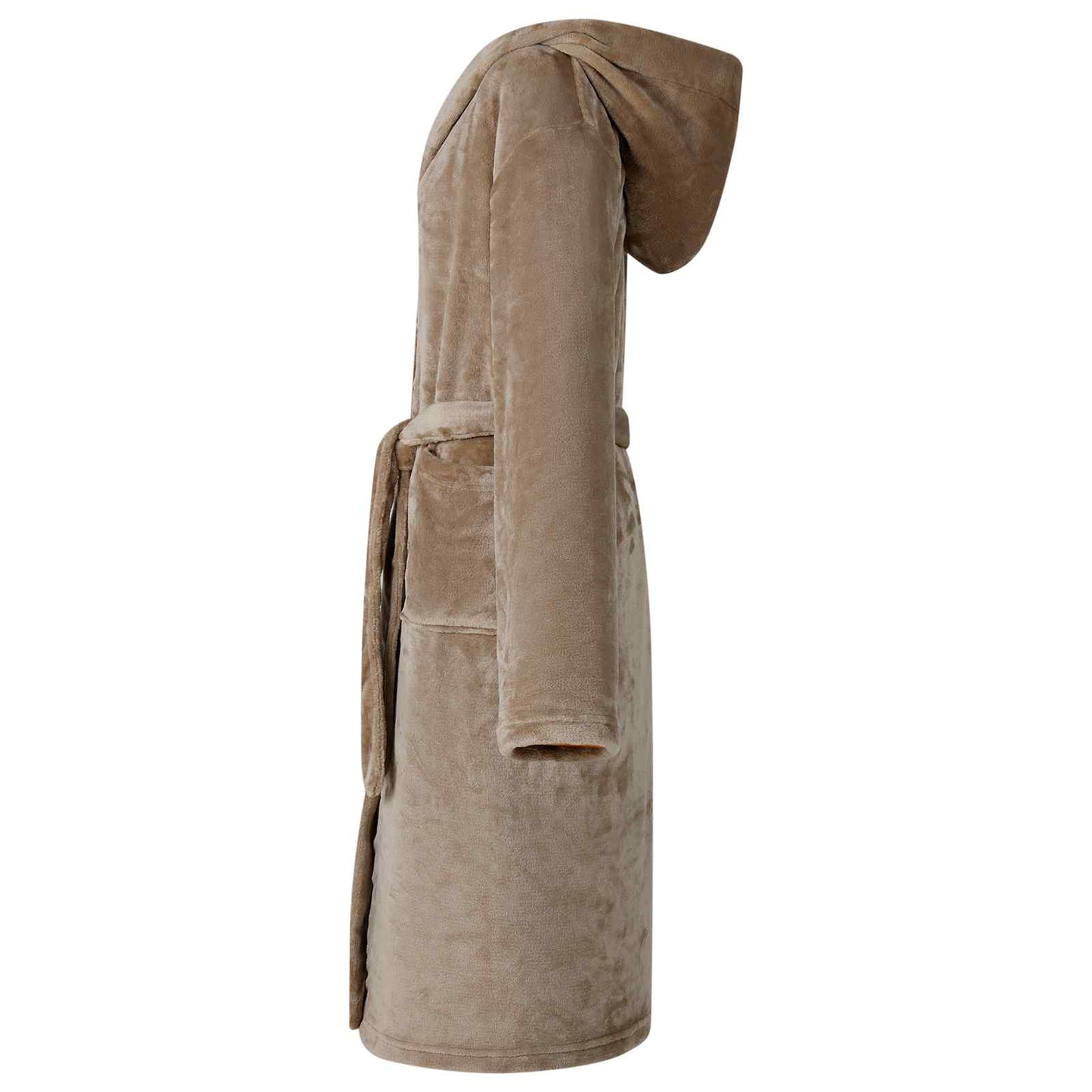 Accappatoio con Cappuccio Cammello m Flanella
