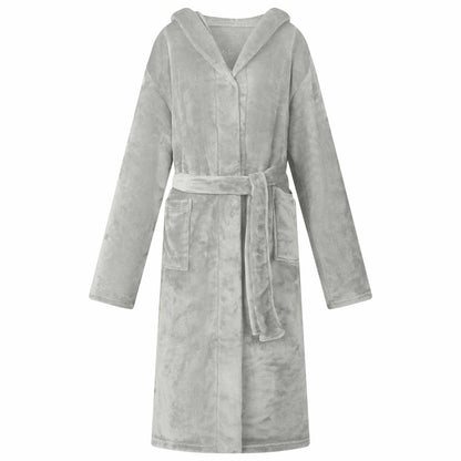 Accappatoio con Cappuccio Grigio xl Flanella